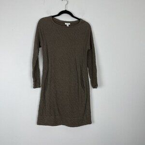 J.Jill Pure jill Woman’s Brown Textured Long Sleeve Sweater Dress Pockets Sz Xs